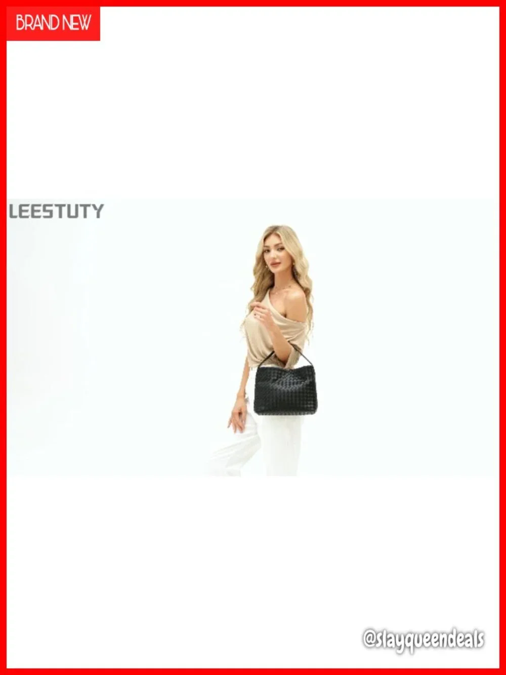 Woven PU Leather Hobo Shoulder Bag Crossbody Top Handle Tote